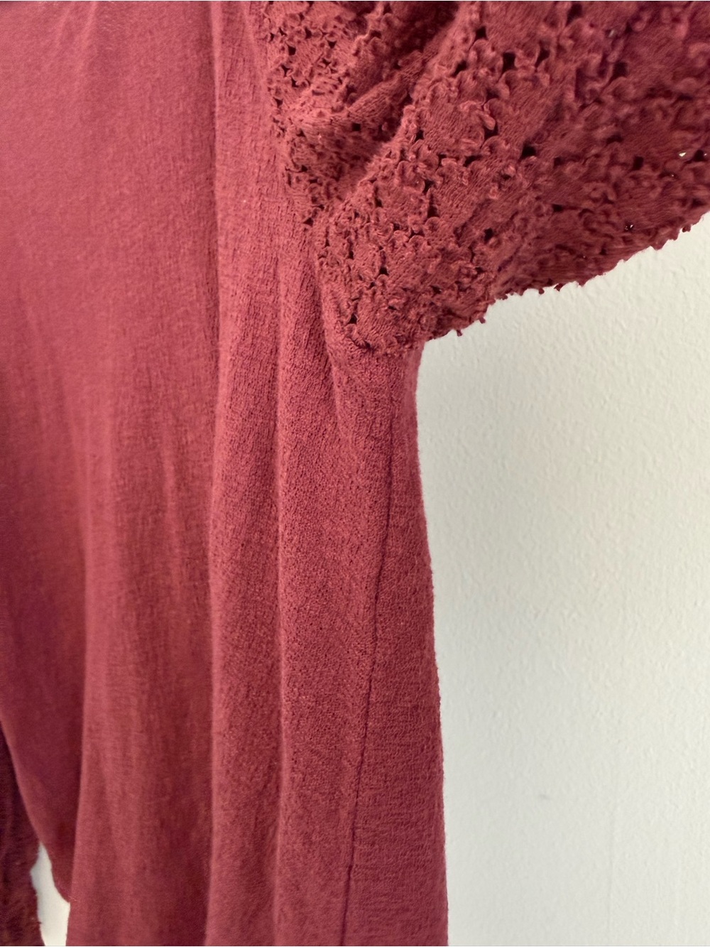 Madewell Knit Top Lace Knit Ruffle Sleeves 100% Cotton XL - Picture 5 of 14